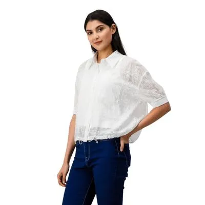 Camisa Mxstaza Mujer Bordado de Flores