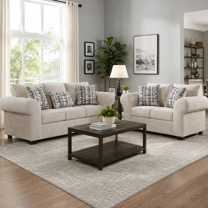 Verona Taupe Sofa and Loveseat set