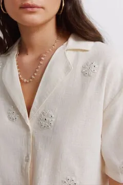 Camisa manga corta bordada