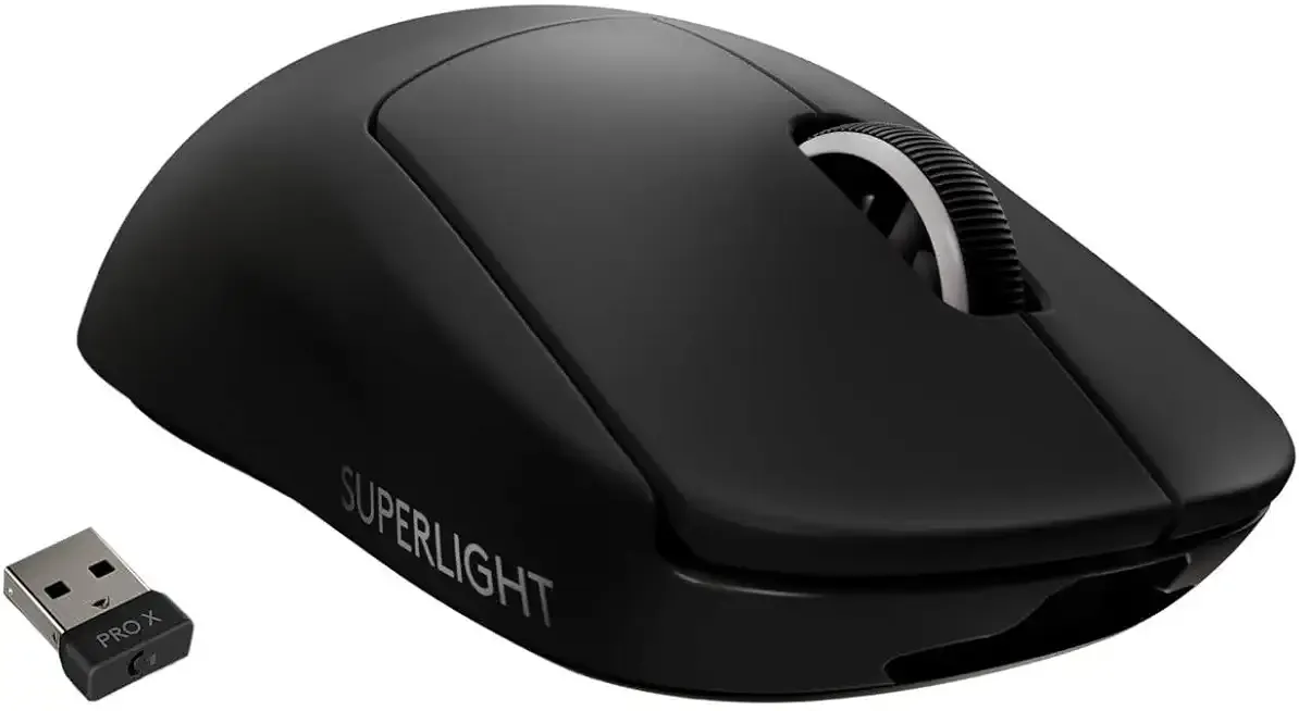 PRO X Superlight Wireless Gaming Mouse, Ultra-Lightweight, Hero 25K Sensor, 25,600 DPI, 5 Programmable Buttons, Long Battery Life, Compatible with PC/Mac - Black