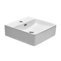 Bacha de apoyo para baño rectangular blanca 42 cm