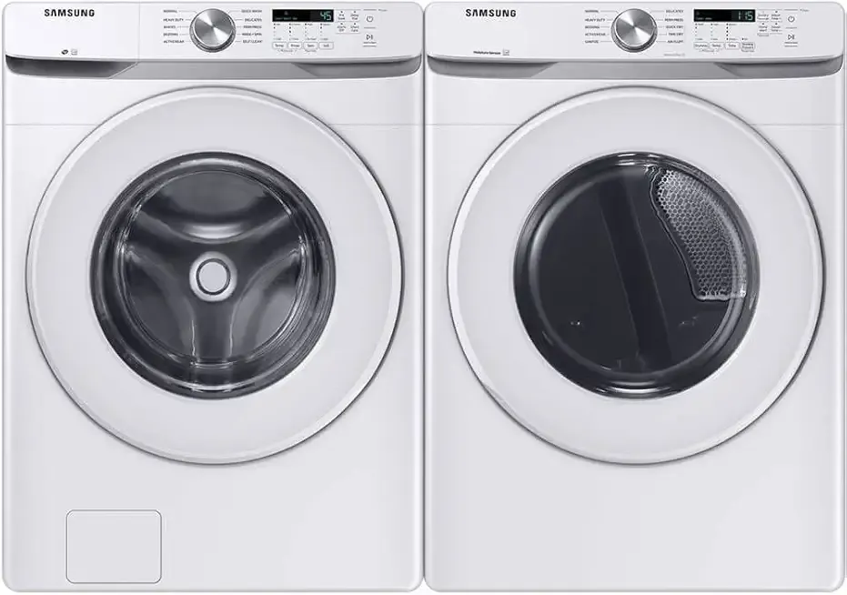 Samsung WF45T6000WPR White Front Load Laundry Package