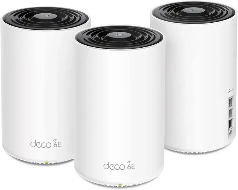 Deco XE75 Pro AXE5400 Tri-Band WiFi 6E Mesh System - 2.5G WAN/LAN Port, Covers up to 7200 Sq.Ft, Replaces WiFi Router and Extender, AI-Driven Mesh, 6GHz Band, 3-Pack
