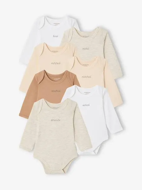 Lot 7 bodies bébé manches longues - lot blanc