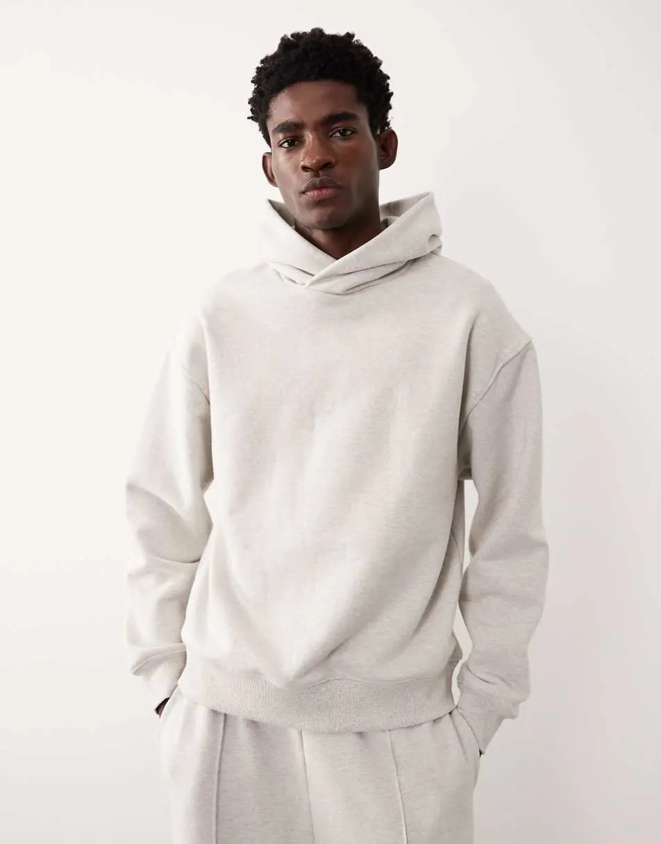 ASOS COLLECTIVE oversized super heavyweight hoodie in grey marl