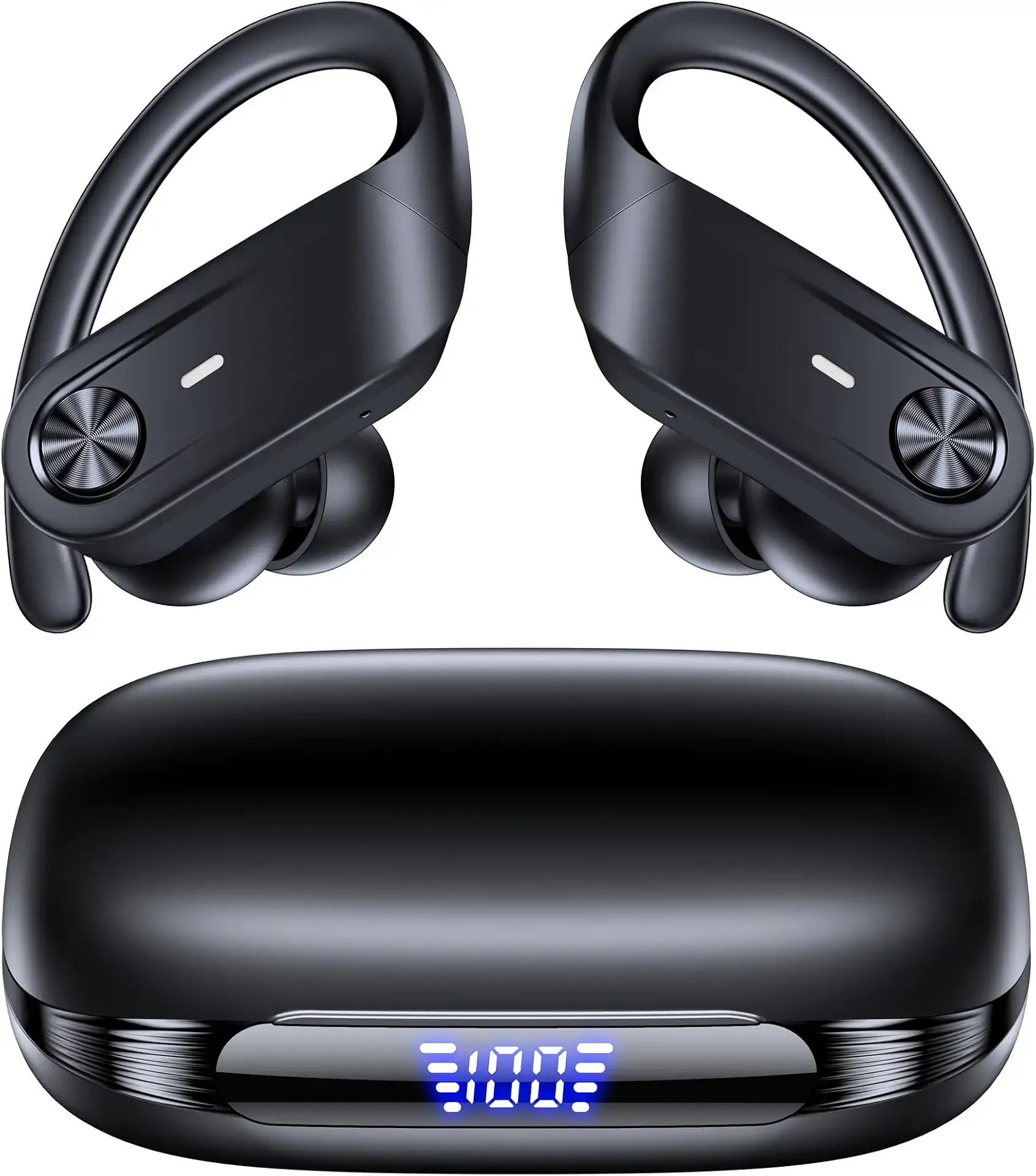 Hybrid Active Noise Cancelling Wireless Ear Buds 80 Hrs Playtime Hi-Res Stereo Quality Bluetooth Earbuds with Transparency Mode Headphones Bluetooth Earhooks ANC Earphones for Work Sports Travel
