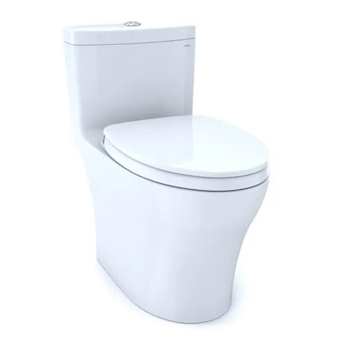 TOTO Aquia IV 1pc E DF 1.28 and 0.9 GPF U Height in WASHLET+ Ready Toilet with CEFIONTECT in Cotton White