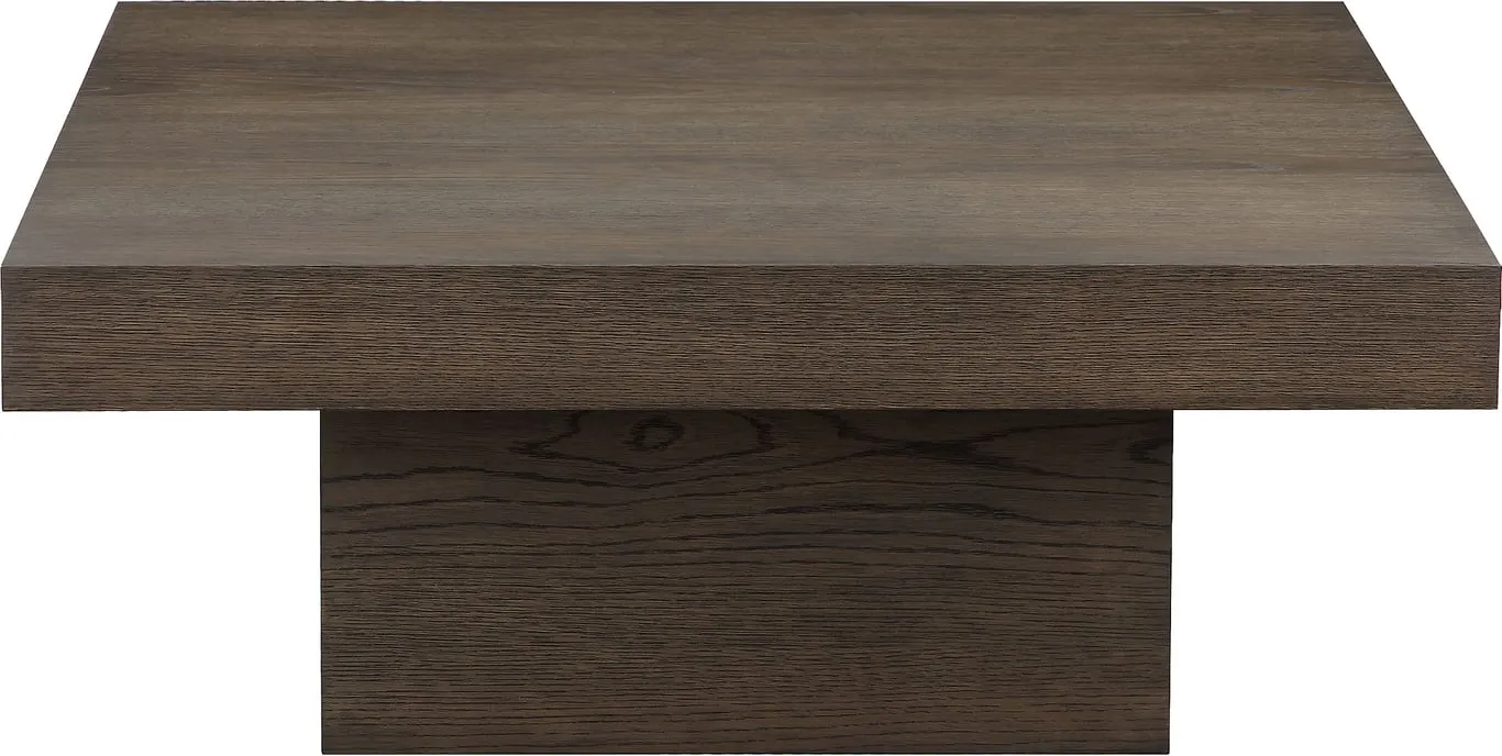 Torino sofabord 100 x 100 cm Brunlakkert eikefiner