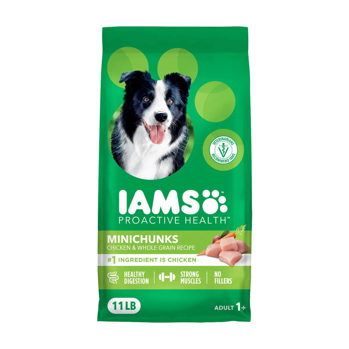 IAMS Proactive Health Adult Minichunks Dry Dog Food Chicken & Rice Recipe, 11 lb. Bag