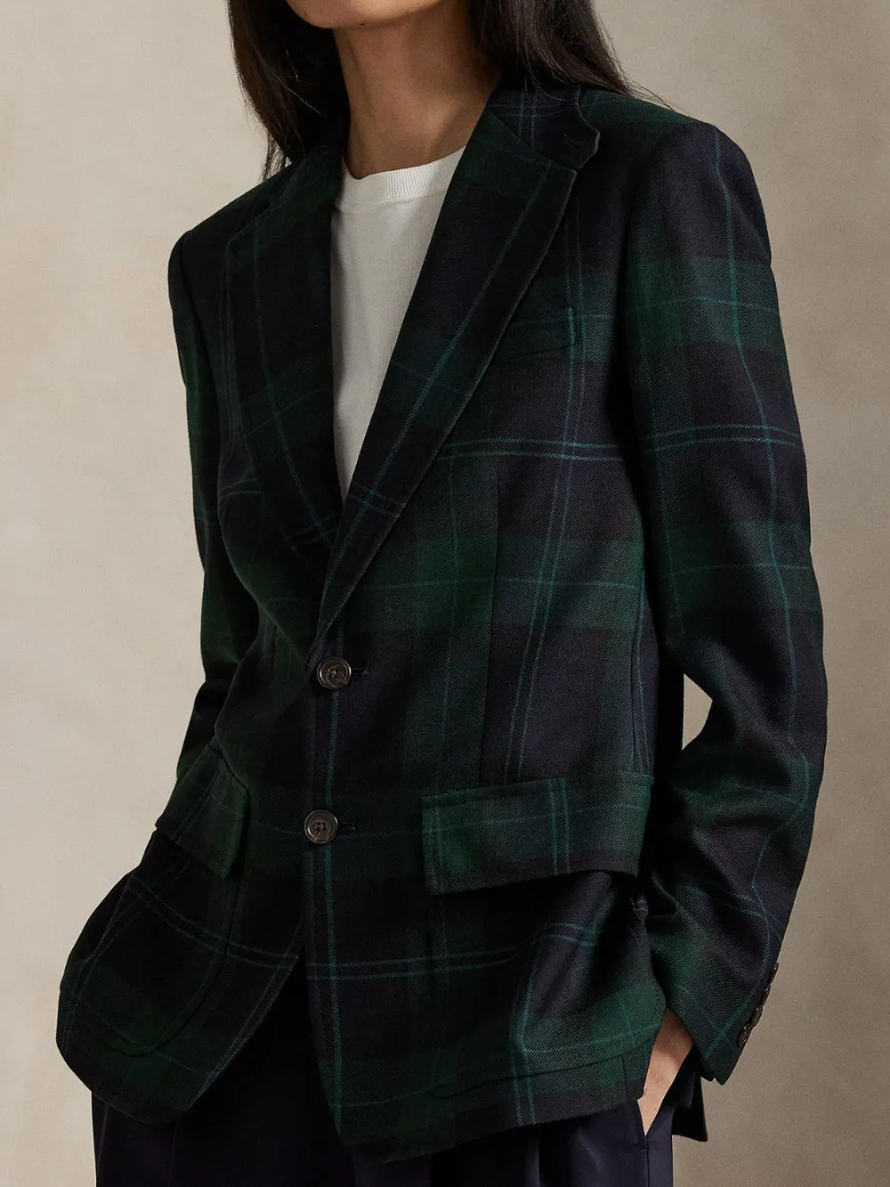 PLAID WOOL BLAZER