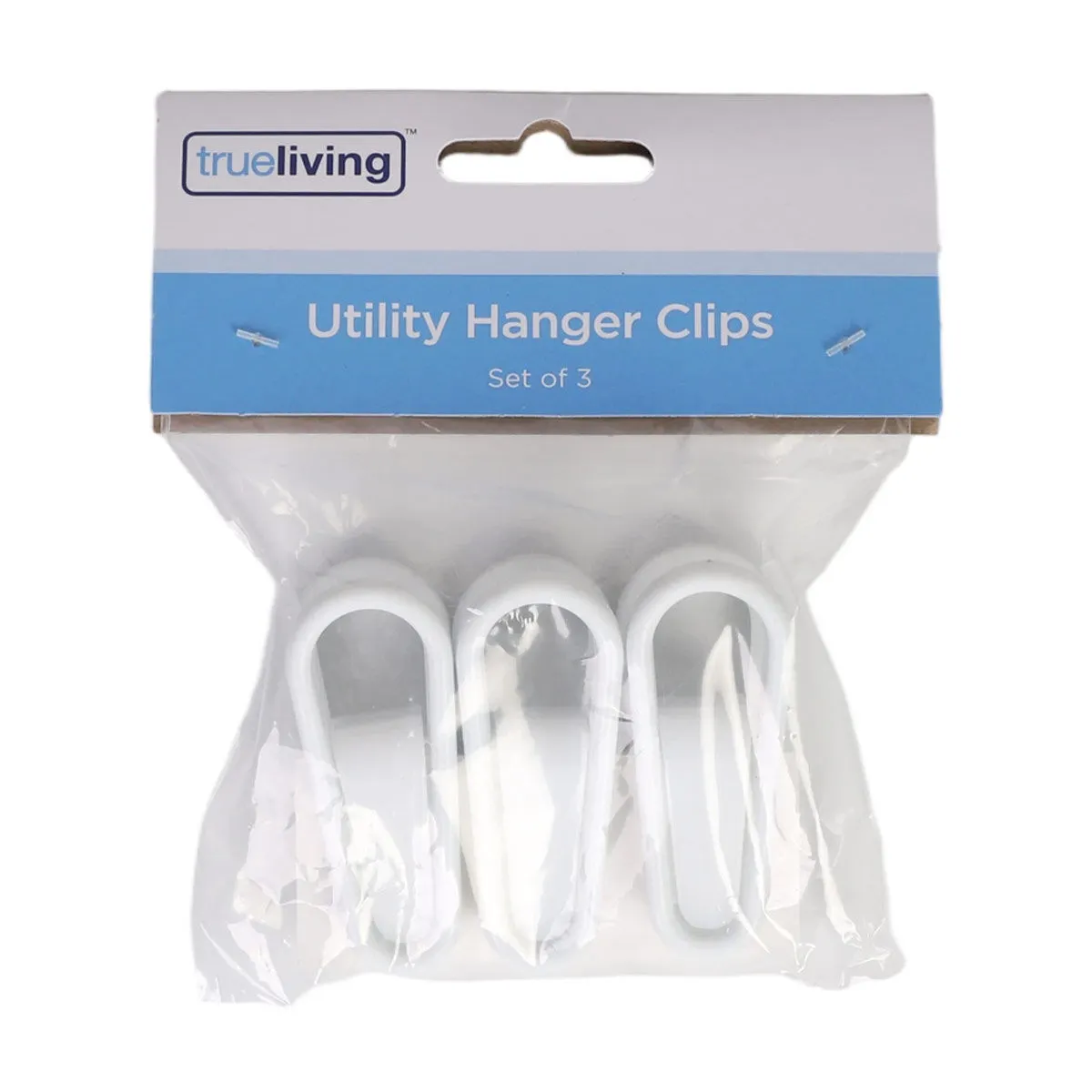 True Living White Utility Hanger Clips, 3 ct