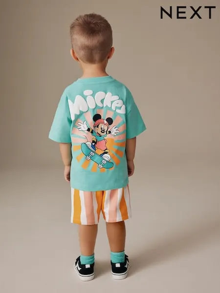 Navy Blue/White Mickey Mouse T-Shirt and Shorts Set (3mths-8yrs)