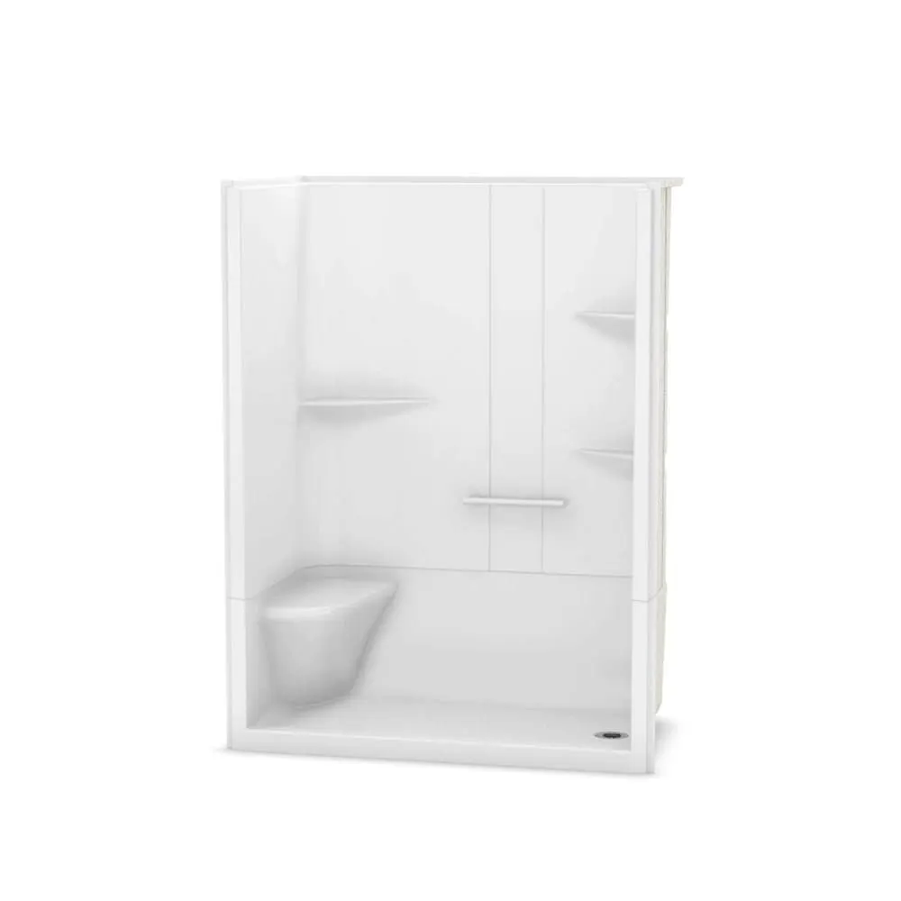 MAAX Camelia 60L x 34W x 79H in. 2-in-1 Shower Kit - Shower Stall with Right Drain Shower Base and Shower Wall Surround (No Door)