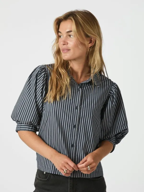 Etta Stripe Shirt Navy
