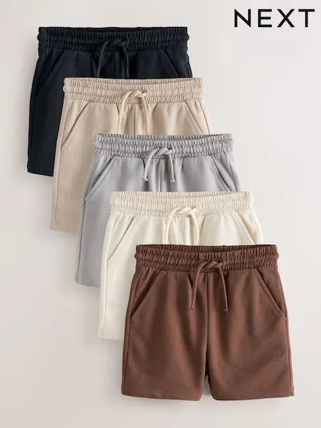 Chocolate Brown/Black/Stone/Grey Jersey Shorts 3 Pack (3mths-7yrs)