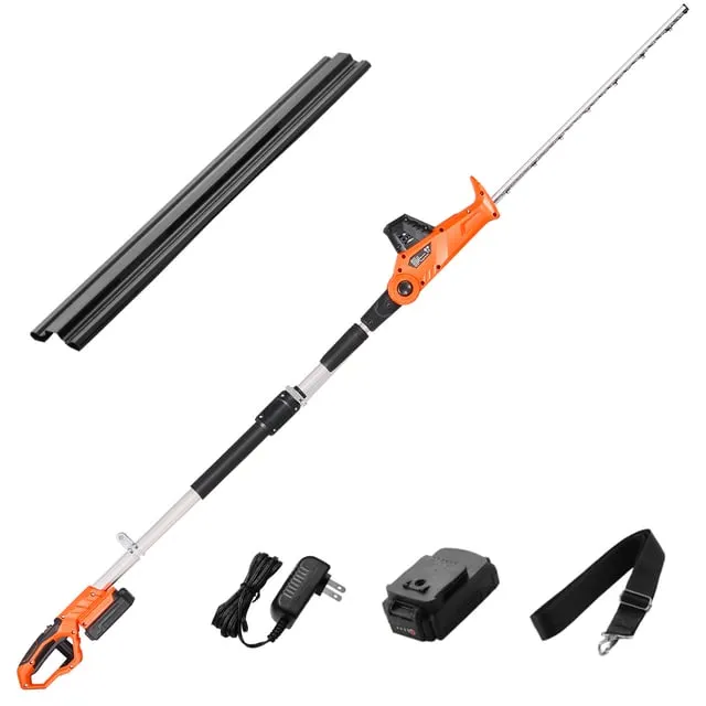 Tagliasiepi senza fili SucceBuy 1,9-2,4 m,batteria 20 V 2 A,lama 510 mm,angoli regolabili 30°-150°,per rami alti