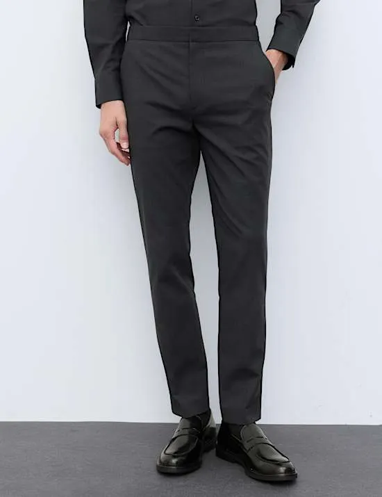 Tapered Fit Flat Front Performance Trousers