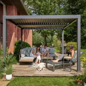 Pergola bioclimatica 3x3.5 m Clima in alluminio grigio antracite - Clima NATERIAL