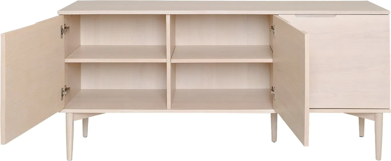 Karmøy skjenk 161 x 41 H: 76 cm, hvitpigmentert eikefiner, 3 dører