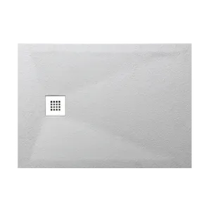Piatto doccia in resina effetto pietra bianco L 90 x L 70 cm