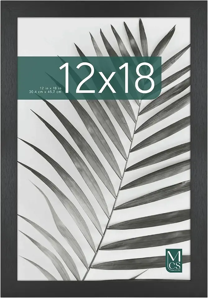 MCS Studio Gallery 12x18 Picture Frame Black Woodgrain Engineered Wood, Rectangle Photo Frame for Photos, Posters & Art Prints (1-Pack)