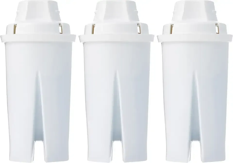 Amazon Basics Replacement Water Filters for Water Pitchers, BPA-Free, WQA & NSF Certified, Compatible with Brita Water Pitchers & Drinking Water Filter Systems, 6 Month Filter Supply, 3-Pack