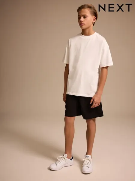 Black Sporty Fit Basic Shorts (3-16yrs)