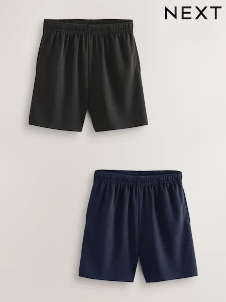 Black/Navy 2 Pack Sports Shorts (3-16yrs)