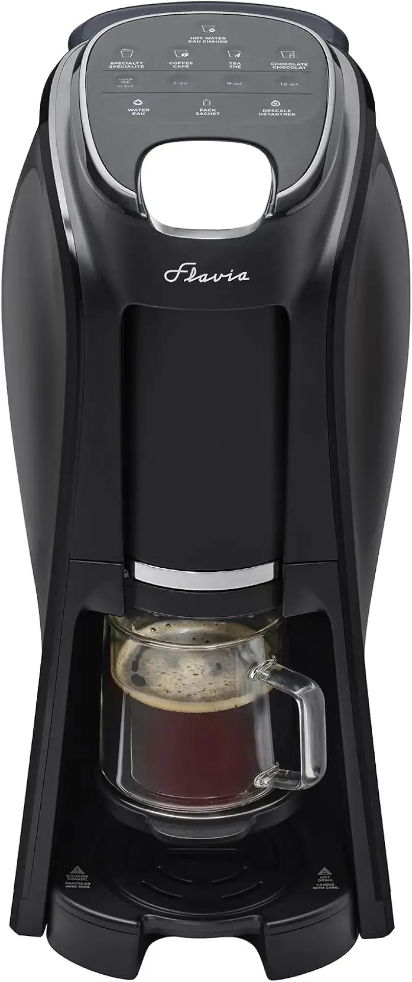 Flavia Aroma Brewer - Coffee Machine, Makes Coffee, Lattes, Tea, and other Hot or Iced Beverages with Single-Serve Freshpacks, Multiple Brew Sizes, Black, Works ONLY with Flavia Freshpacks