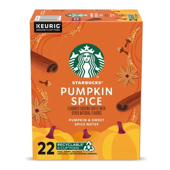 Starbucks Pumpkin Spice Naturally Flavored K-Cups Coffee Pods, 22 Count K Cups