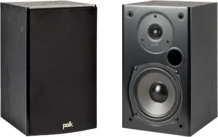Polk Audio T15 100 Watt Home Theater Bookshelf Speakers, Black, 1 Pair
