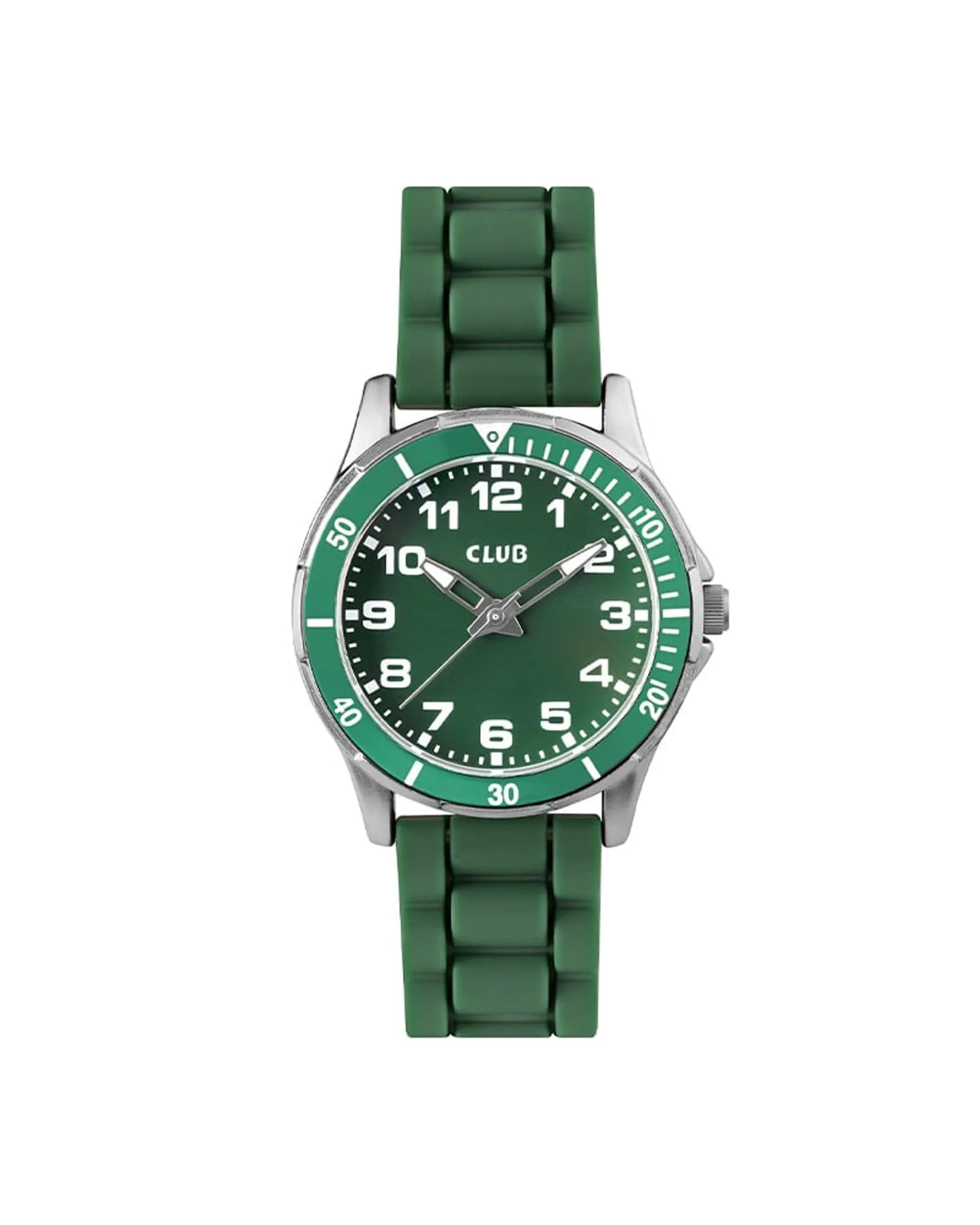 barneklokke med grønn silikon rem (32mm)