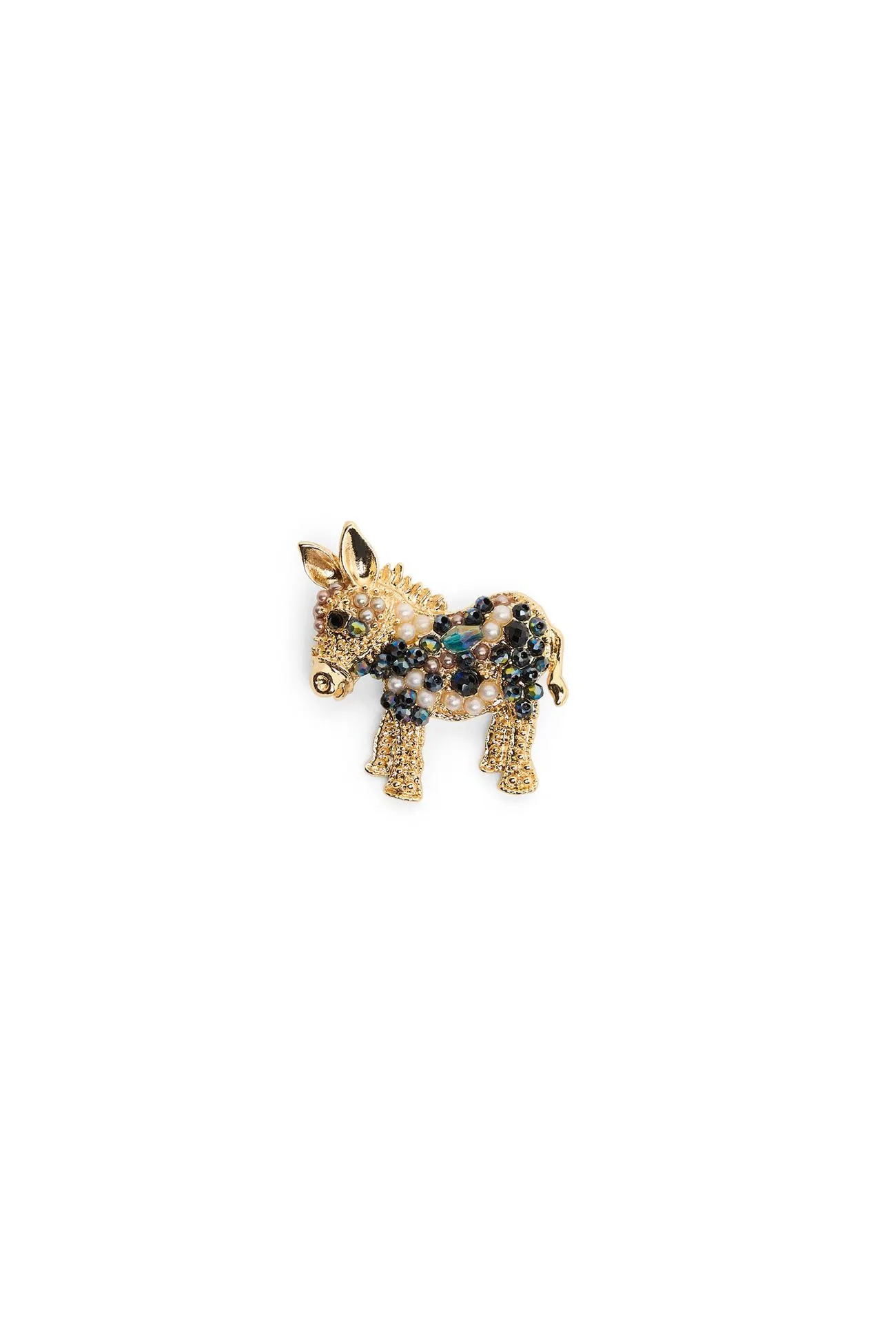 Goudkleurige broche ezel
