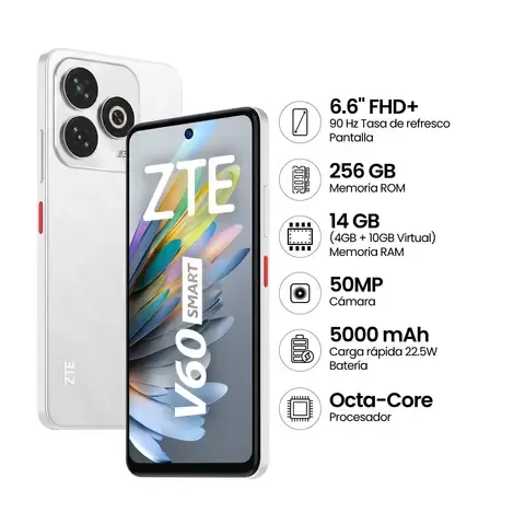 ZTE BLADE V60 SMART 4GB+256GB - BLANCO