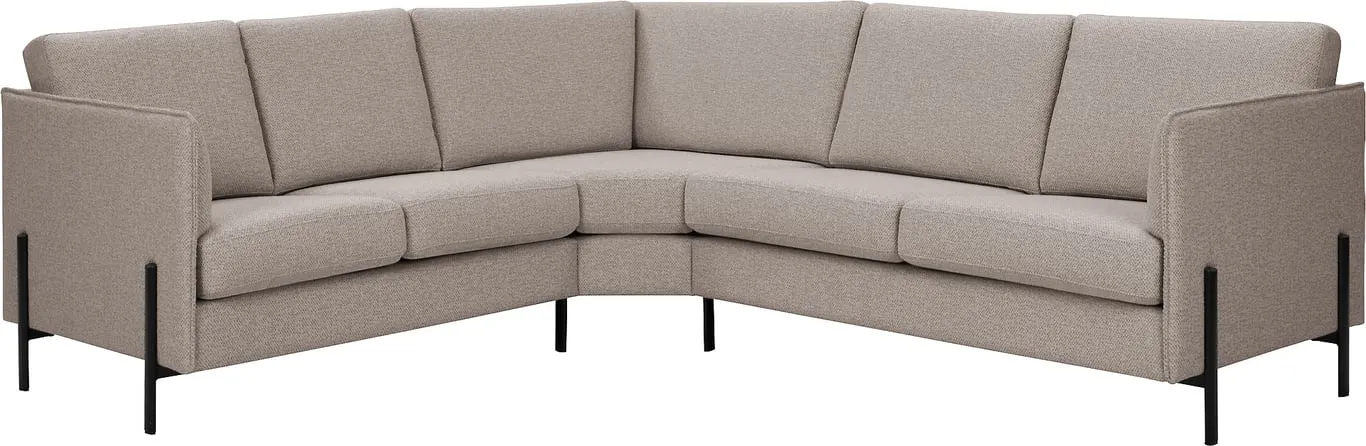 Sone høy hjørnesofa Modulsofa. 2 seter + stort hjørne + 2,5 seter i stoff Taffie T