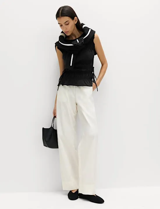 Pure Cotton Smocked Detail Top