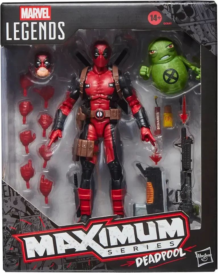 Marvel Legends Maximum Series Deadpool, Deluxe Deadpool Comics Collectible 6-Inch Action Figure with 24 Accessories Including X-Force’s Doop