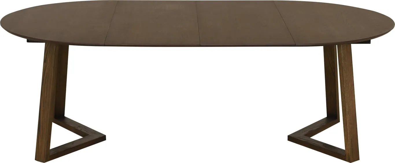 Borås spisebord Ø 130 cm m/2 ileggsplater Uttrekkbart, brunt