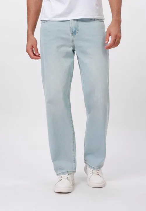 Jeans straight leg - light blue denim