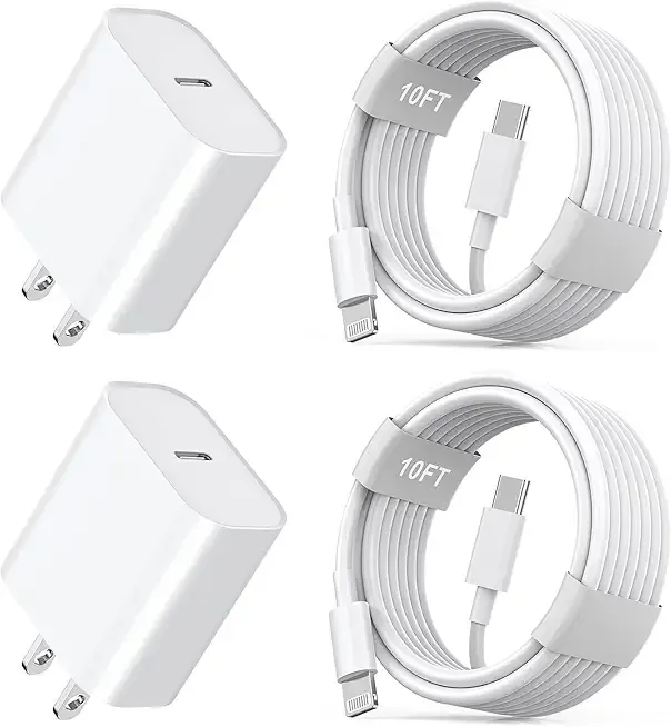 iPhone 11 12 13 14 Fast Charger,[MFi Certified] 2Pack 20W iPhone Charger Fast Block with 10FT USB-C to Lightning Cord for iPhone14 13 12 11 Xs Xr X 8