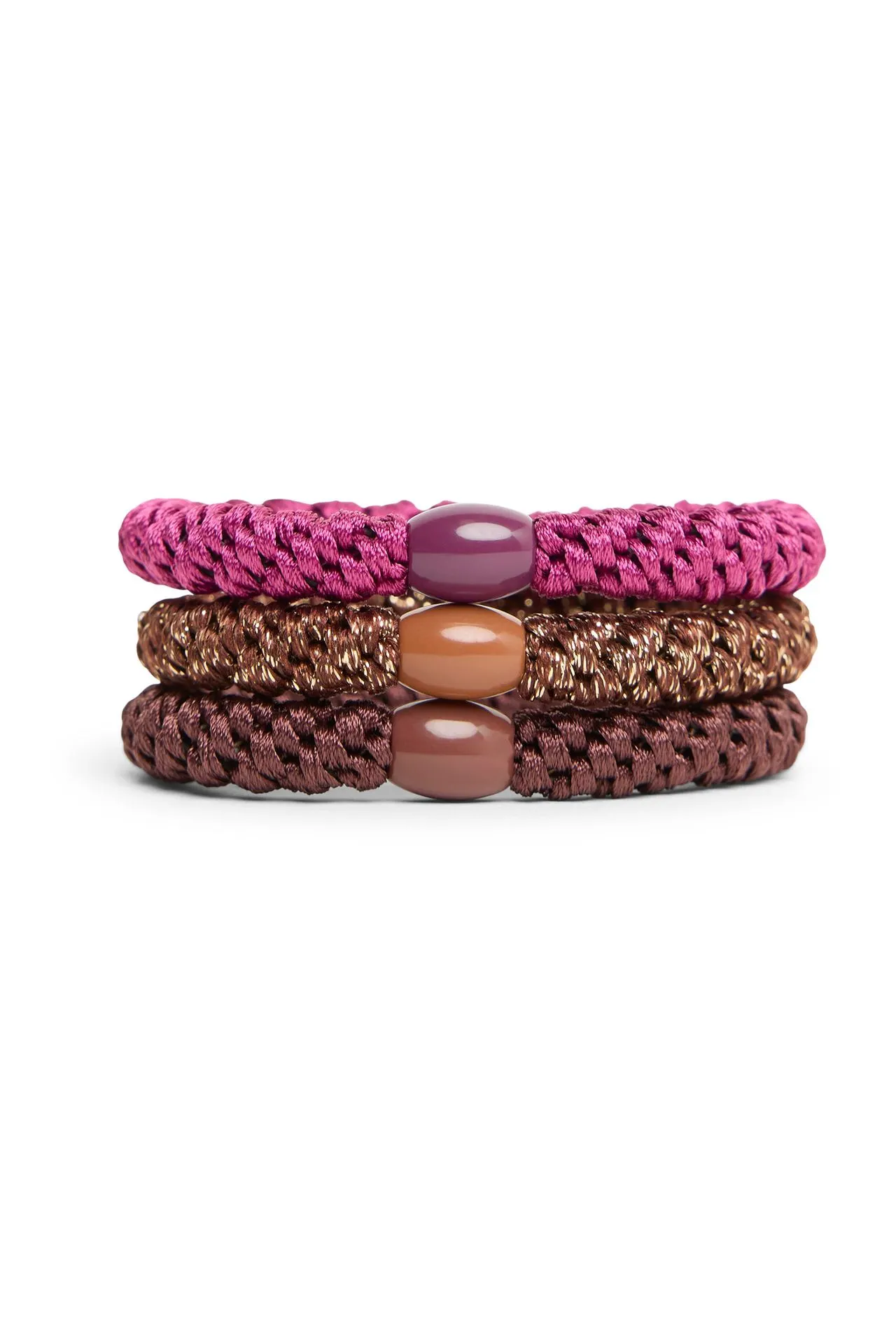Haarelastieken roze/brons
