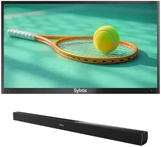 SYLVOX 75'' Outdoor TV with Soundbar, 2000nits Full Sun TV, 4K, Dolby Atmos, HDR 10, Weatherproof Television with Voice Assistant Remote(Pool Pro 2.0, Latest Model)
