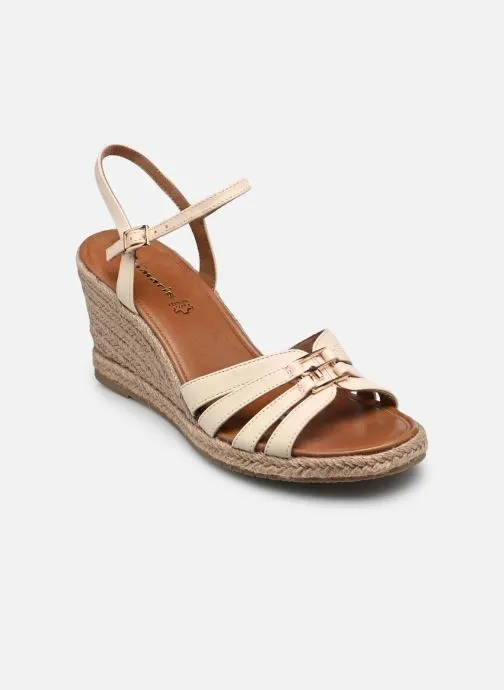 Espadrilles met sleehak en plateau 28312-46 dames wit
