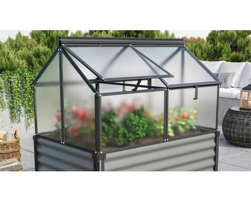 Pařeniště Vitavia Gaia Jumbo polykarbonát 4 mm 119 x 83 x 38/72 cm černé