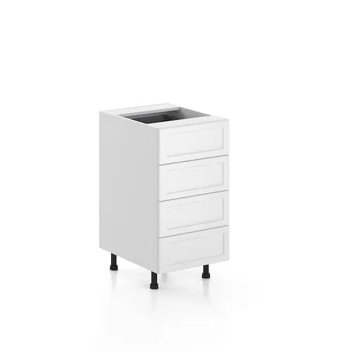 Manchester 18 in. W x 35 H x 24 D Ready to Assemble Kitchen 4-Drawer Base Cabinet, White