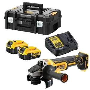 DEWALT Smerigliatrice XR Brushless Ø125 mm - 2 batterie 5.0Ah 18V - DCG405P2
