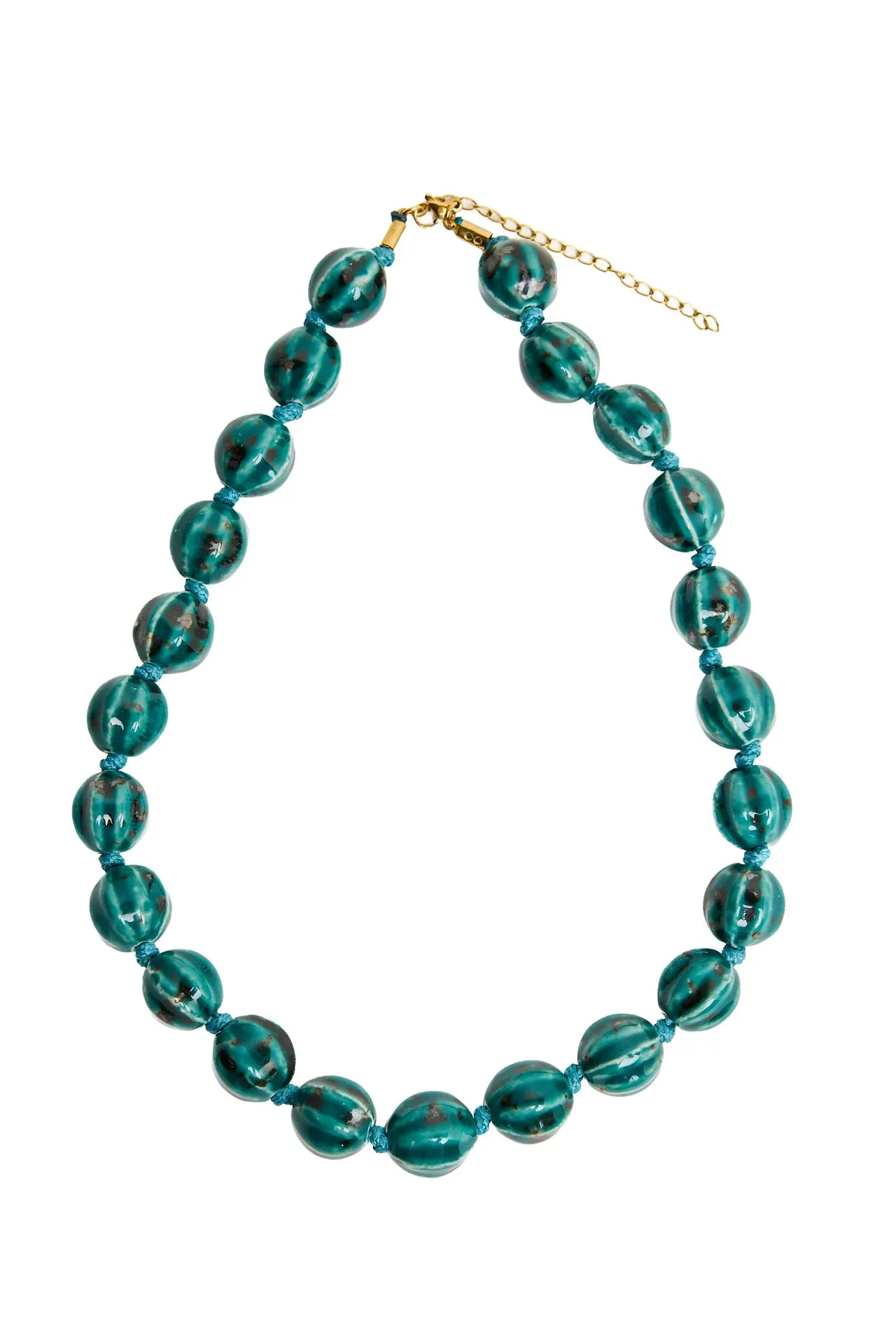 Groene keramieken kralenketting