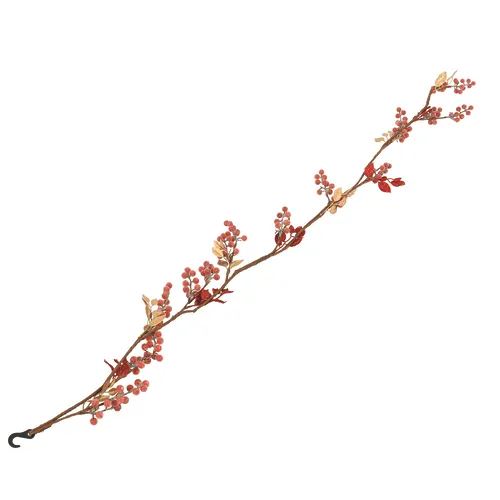 Enchanted Forest® 6' Berry Gold Leaf Artificial Christmas Garland