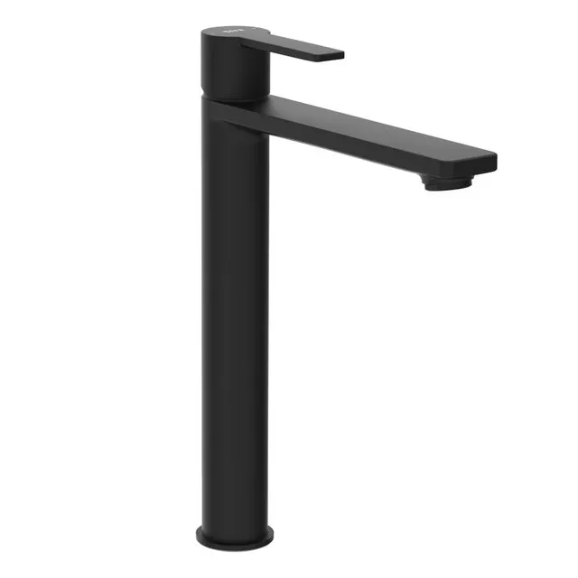 Grifo de lavabo ROCA Alpine monomando negro mate. Apertura en frío. Antical. Latón.