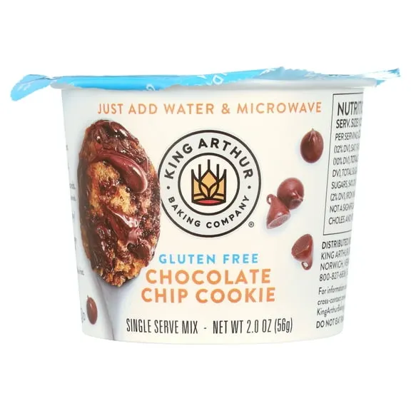 King Arthur Baking Company, Non-GMO Gluten Free Chocolate Chip Cookie Single Serve Mix Dessert Cups, 2 oz